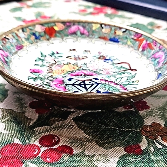 Gilt brass Antique China export marked brass porcelain Qing SALE- stamped - Picture 7 of 14